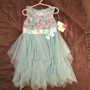 Jessica Ann Toddler Turquoise/pink formal dress
